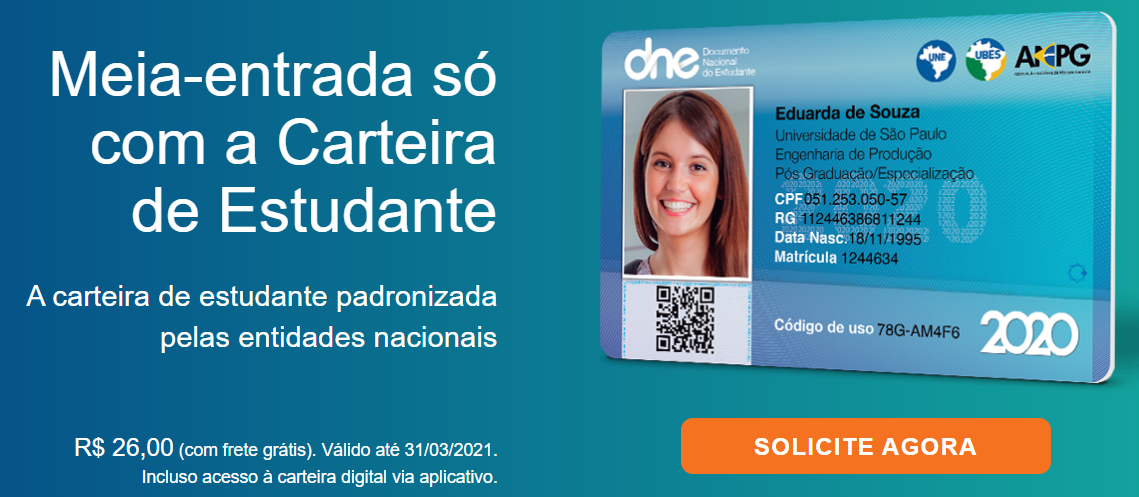 Solicite sua carteira estudantil!